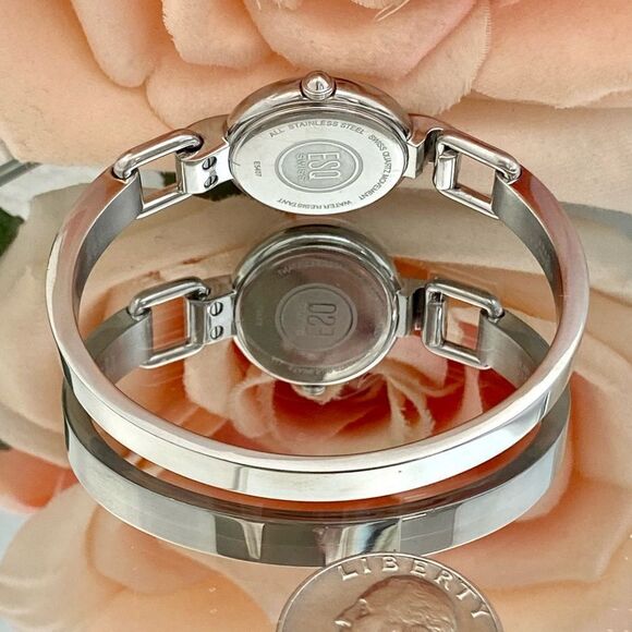 ESQ by Movado Diamond Accented Swiss Quartz Bangle Watch Mother of Pearl - Picture 10 of 14